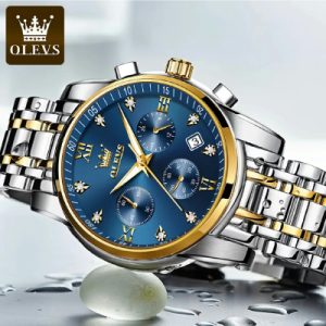 OLEVS Mens Chronograph Stainless Steel Watch