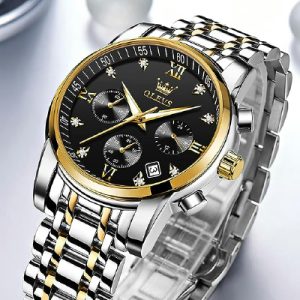 OLEVS Mens Chronograph Stainless Steel Watch