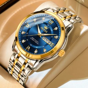 OLEVS Mens Chronograph Stainless Steel Watch