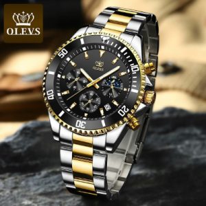OLEVS Mens Chronograph Stainless Steel Watch