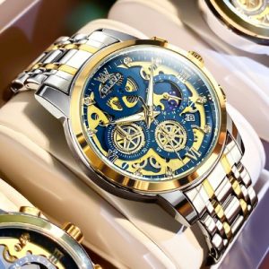 OLEVS Mens Chronograph Stainless Steel Watch